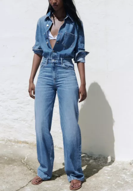 ZARA NEW WOMAN DENIM TRF OVERSIZE JUMPSUIT BLUE XS-XXL 8197/038