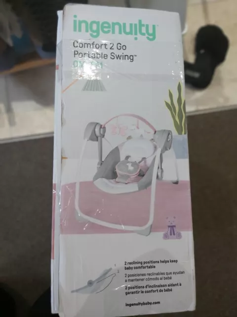 Ingenuity, Comfort 2 Go Portable Baby Swing Flora The Unicorn 0-9 Months