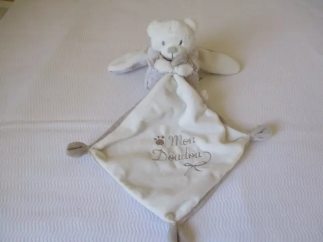Doudou ours déguisé en lapin Mon doudou  blanc beige mouchoir  SIMBA TOYS