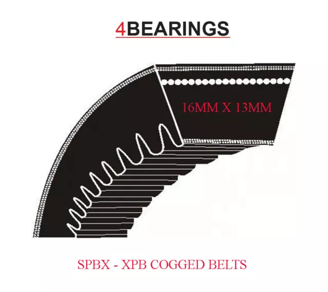 Spbx - Xpb 16Mm X 13Mm Cogged Wedge Belts Sizes Spbx1000 - Spbx2800