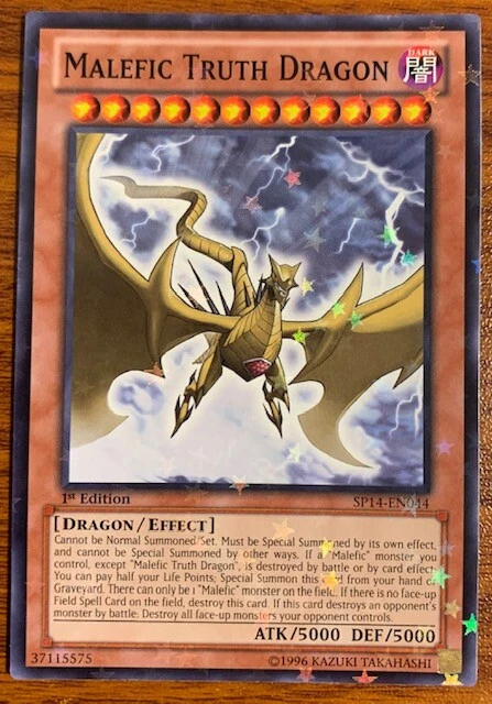 2014 Yu Gi Oh Star Pack 2014 1st Edition Starfoil Malefic Truth Dragon Used