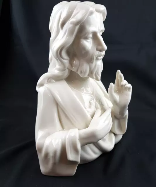 Alte sehr hochwertig gearbeitete Porzellan Heiligenfigur Jesus Christus Büste