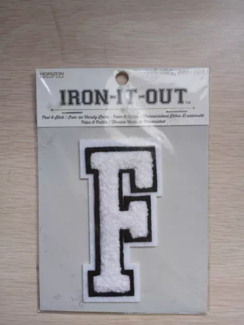 Iron-It-Out Peel & Stick Letter "F" Horizon Group 4 inch Black & White *NEW*