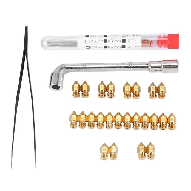 PrimaCreator MK8 – Confezione 4 Ugelli Temprati Per Stampanti 3D. Misure: 0,2, 0,4, 0,6 E 0,8 Mm. Qualità Premium Per Stampe Perfette.