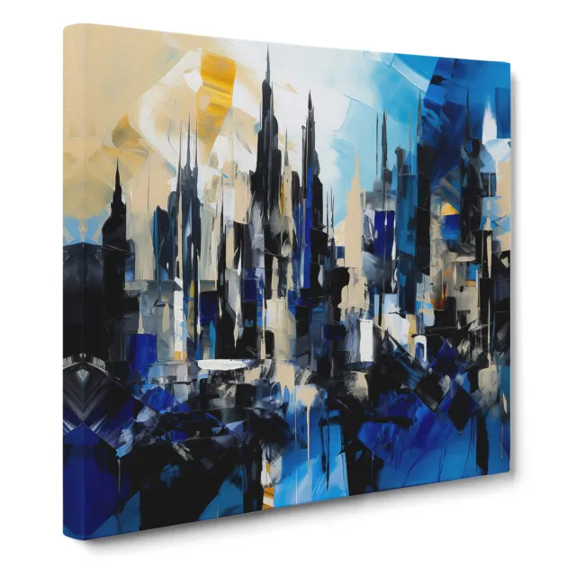 City Of Dubai Abstract Expressionism No.2 Canvas Wall Art Print Framed Picture