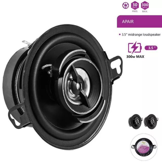 Coppia Casse Auto Altoparlante Audio 3.5" 30W Rms 300W Max Speaker Ctc-3586*