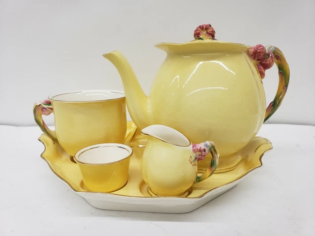 Vintage Royal Winton Grimwades Breakfast Set Yellow "Rosebud" Made in England