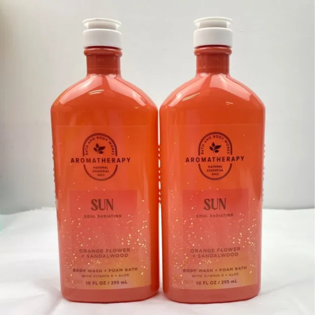 Bath & Body Works Aromatherapy Sun  Orange Flower  & Sandalwood Body Wash 2-Pack