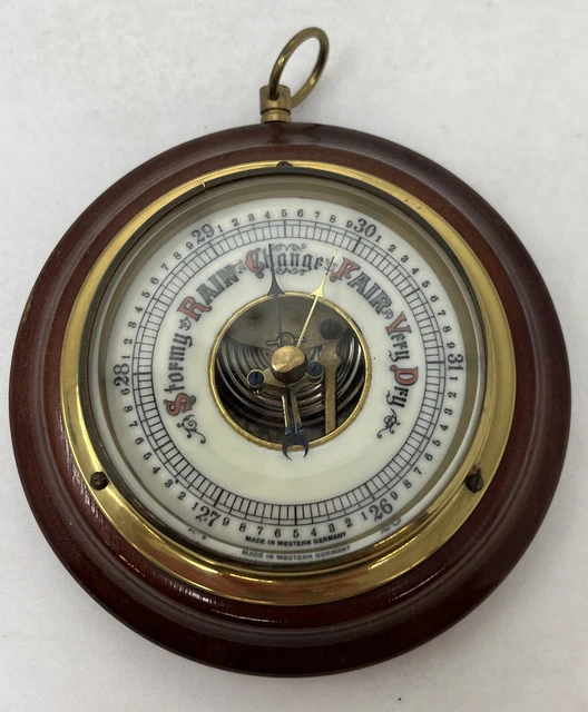 Barigo Brass Wood Ships Boat Yacht Marine Weather Barometer Made Germany