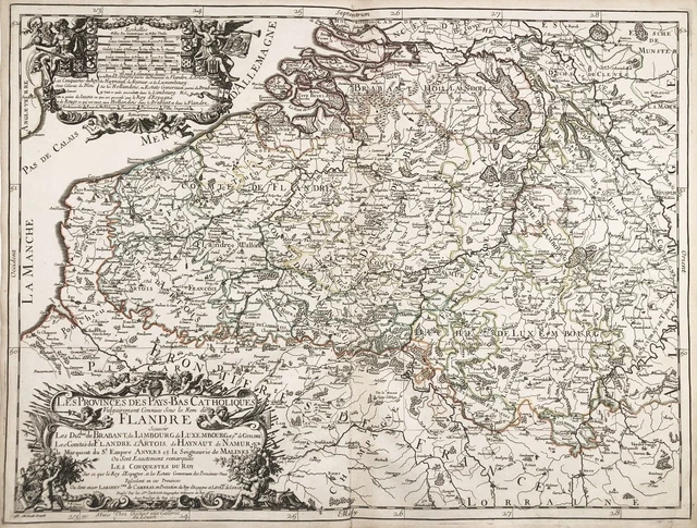Flandre Vlaanderen Nederland Holland Letzebuerg carte map Karte Sanson 1674