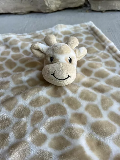 Hudson Baby HB Giraffe White Tan Spot Lovey Security Blanket Soft Plush EUC!
