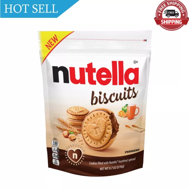 Nutella Biscuits, Hazelnut Spread with Cocoa, Sandwich Cookies, 20-Count Bag