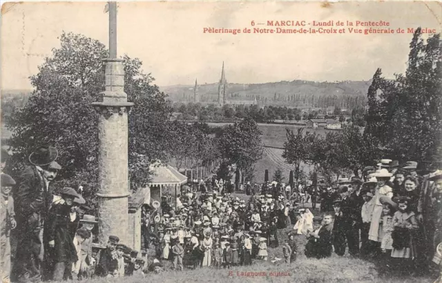 Cpa 32 Marciac Lundi De Pentecote Pelerinage De Notre Dame De La Croix Et Vue Ma