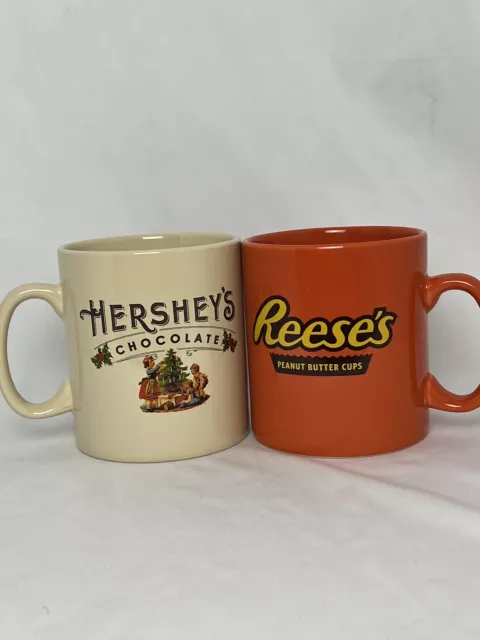 Set Of 2 Hershey’s Chocolate & Reeses Peanut Butter Cup JUMBO 32oz Coffee MUGS