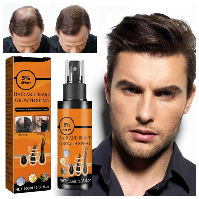 Spray para crecimiento del cabello para hombre solución para espesar el crecimiento del cabello y la barba fortalece