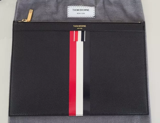 Thom Browne Vertical Intarsia Stripe Small Zipper Tablet Holder 2