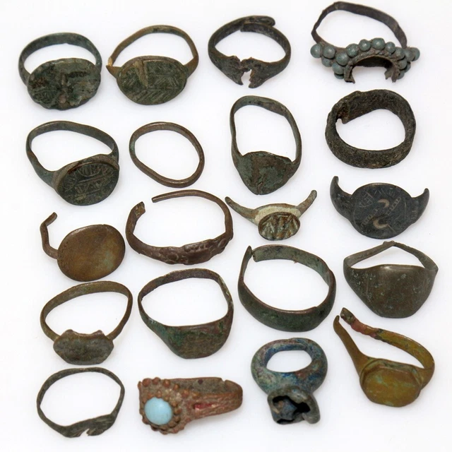 LOT OF 20-ANCIENT Roman Byzantine and medieval bronze rings £19.00 ...