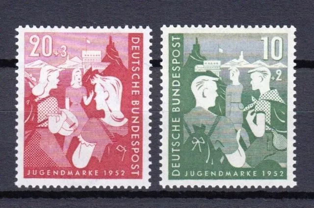 Alemania 1952 Sellos benéficos para albergues juveniles MH