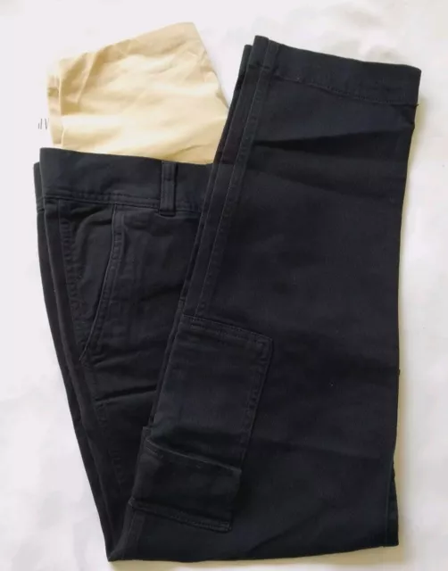 Gap Full Panel Khakis Cargo Pants Maternity Size 6 Black With Waistband ~ New