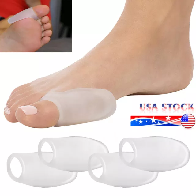 4PCS Gel Cushion Bunion Protector Hallux Valgus Splint Toe Pad Straightener