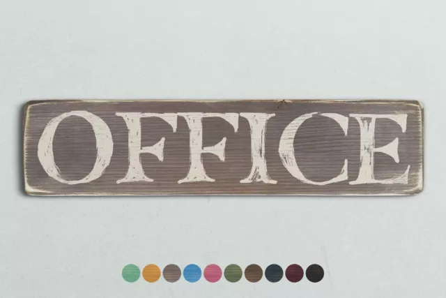 OFFICE Vintage Style Wooden Sign. Shabby Chic Retro Home Gift