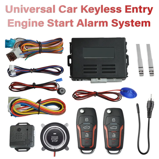 Keyless Entry Car Security Alarm System Push Button Starter Remote Engine Start