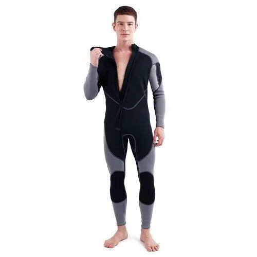 3mm Neoprene Wetsuit  Men Front Zip Full Body Diving Suit for Snorkeling Surfing