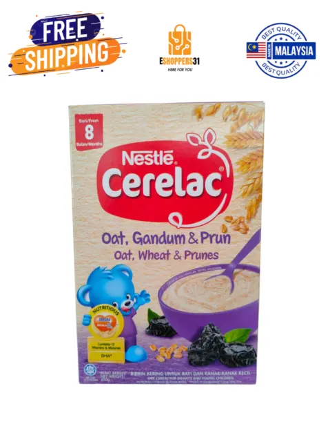 2x Nestle Cerelac Cereal Wheat With Milk Infant Oat Prune Mixed Fruits Baby 250g
