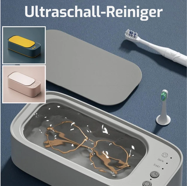 Zahnschiene Reinigung Ultraschallreinigungsgerät Ultraschallreiniger Ultraschallgerät, Brillenreinigungsgerät 600ml, Schallreiniger Mit Uhrenstand Und Reinigungskorb Für Brillen, Schmuck, Zahnersatz, Silber Ultraschallreinigungsgerät Brille