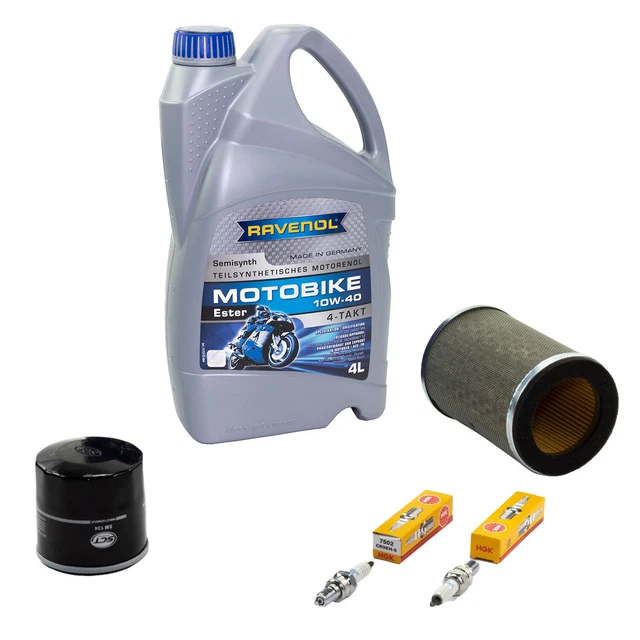 Kit Entretien Huile 4L + Filtres + Bougies Pour Honda VFR 750 F RC36 1990-1997