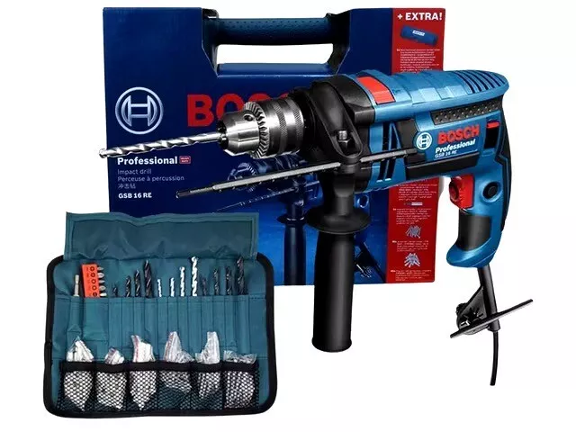 Bosch Professional Schlagbohrmaschine GSB 16 RE +100x Zubehörsatz im Koffer NEU