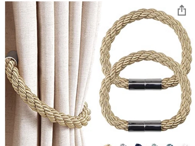 NICEEC 2 Pack Strong Magnetic Curtain Tiebacks for Window Draperies in Bronze