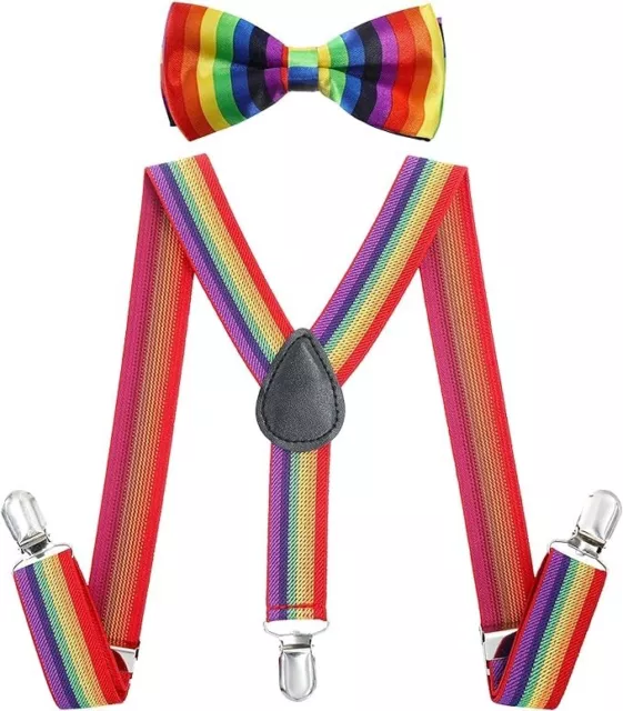 Children Kids Braces Bow Tie Set - Adjustable Elastic Suspenders with Bowtie set