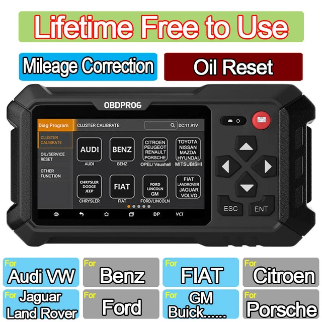 OBDPROG M500 - Strumento Diagnostico Auto Per Correzione Chilometraggio, Reset Olio E Lettura Codici
