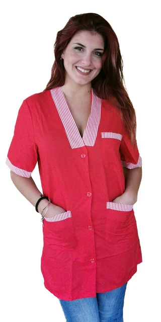 Camice Da Lavoro Donna Polycotton - Mezza Manica, 3 Tasche, Made In Italy, Per Maestre, Alimentari, Cameriere - Foto 10