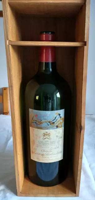 Rare Chateau Mouton Rothschild 5L Jeroboam wine bottle, empty, 1981 vintage