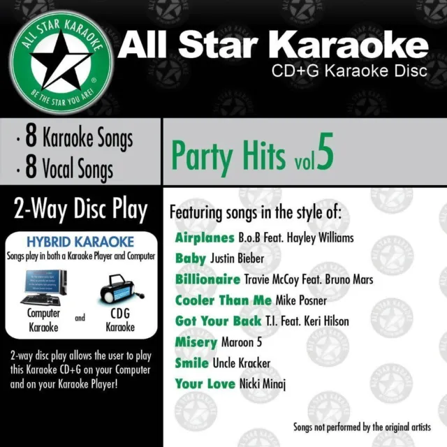 2009 All Star Karaoke/Party Hits Volume 5 - 8 Songs KARAOKE/Vocal - ASK-827 12z