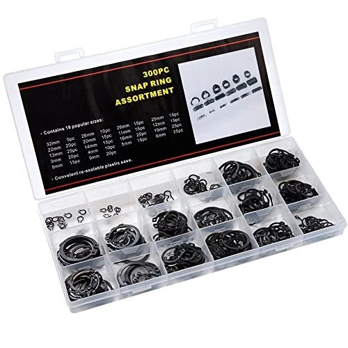 Circlip E-Clips Anneau de Retenue en Acier Carbone Bague de Retenue 18 Taille...