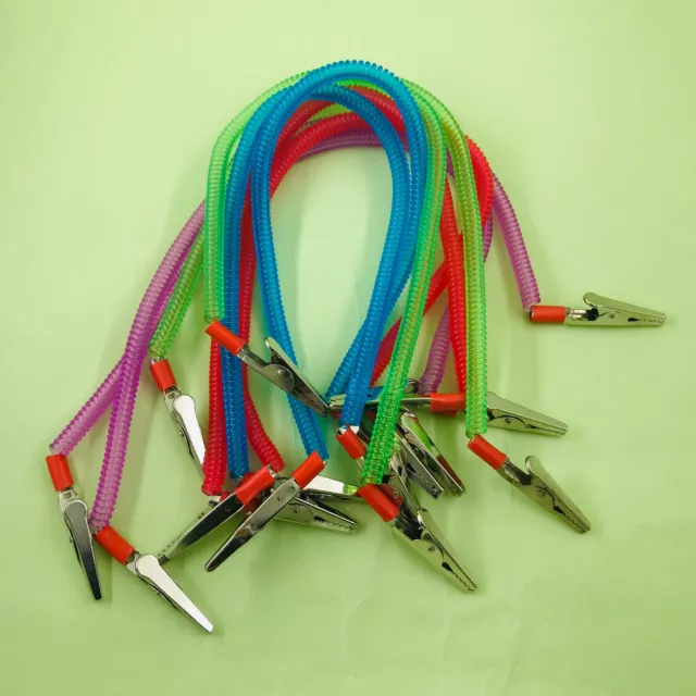 10 PCS Dental Patient Bib Clips Chains Napkin Holder Flexible Coil Plastic Chain