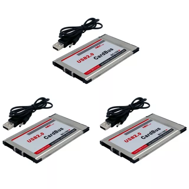 3X Adattatore per Scheda Da PCMCIA Un USB 2.0 CardBus Dual 2 Porte 480M per5308