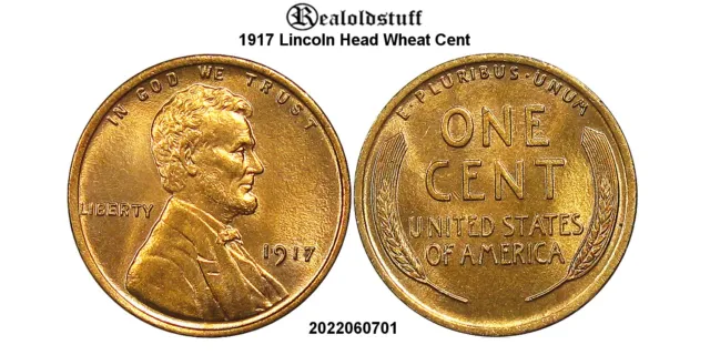 1917 Lincoln Head Wheat Cent Penny UNC SC1