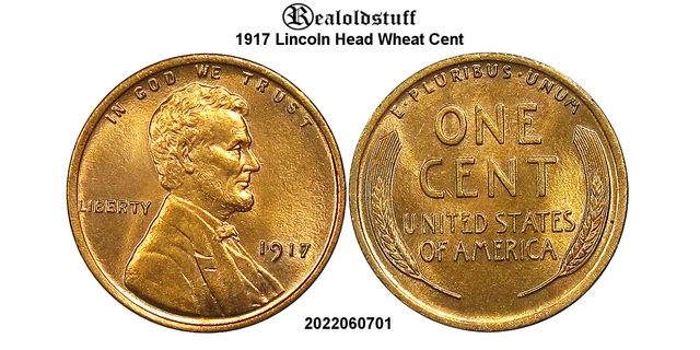 1917 Lincoln Head Wheat Cent Penny UNC SC1