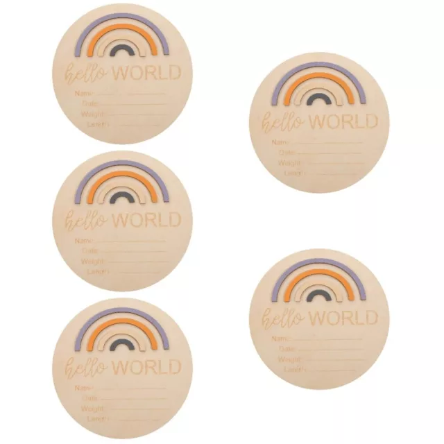 Set di 5 carte pietre miliari arcobaleno legno neonato carta bambino