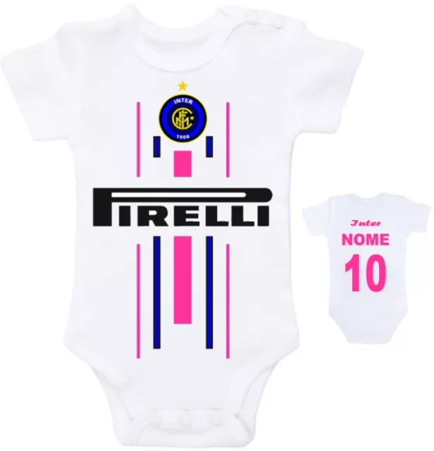 Body Neonata Bimba Inter Personalizzato Con Nome E Numero