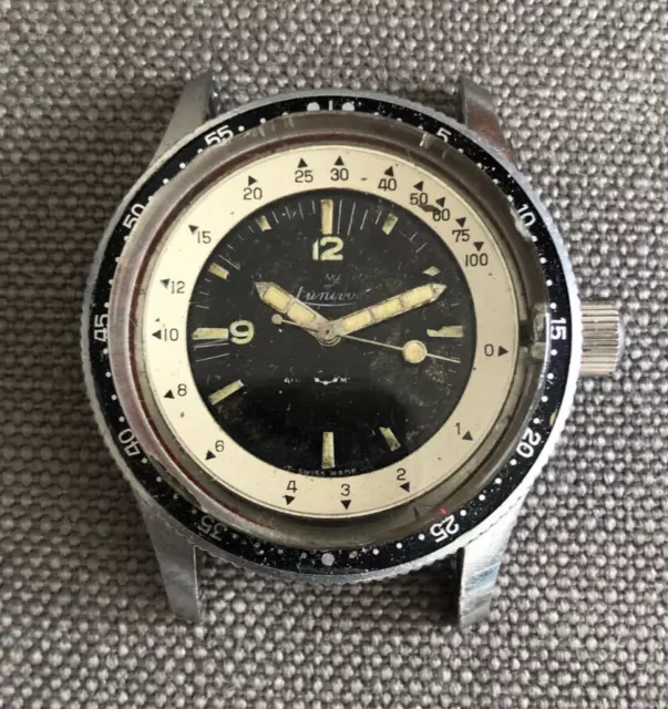 Montre plongée type Nivada Depthomatic / Vintage diver watch depth gauge