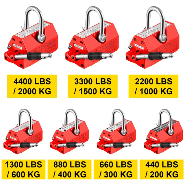 VEVOR Permanent Magnetic Lifter Update 200-2000KG/440-4400LBS Magnet Hoist Crane