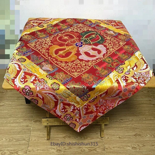 Templo Budista Tíbet Budista Ocho Paño de Mesa Bordado Vajra Auspicioso