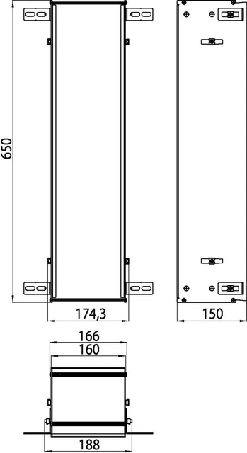 Marco empotrado Emco para módulo de baño módulo armario de baño módulo ASIS 150 con 65,4 cm de altura