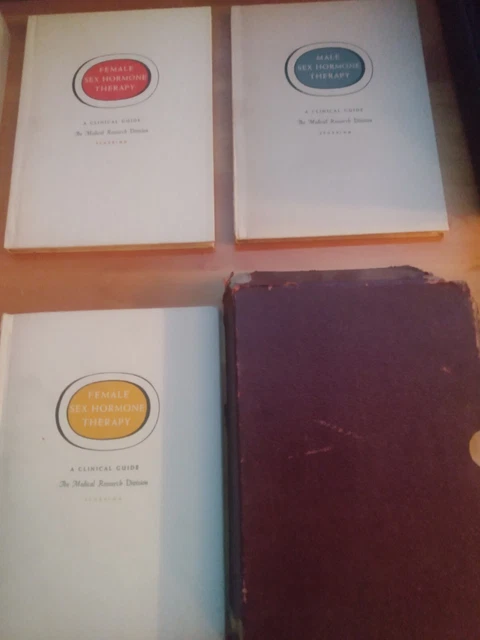 3 Piece Male/Female Sex Hormone Therapy Book Set - Schering Corp. - Slipcase