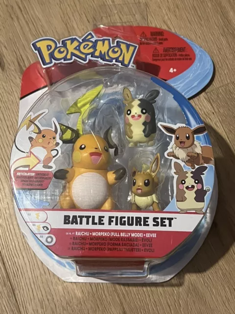 Pokémon - Battle Figur 3er Pack - Raichu, Morpeko und Evoli